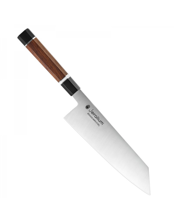 Professional chef's kitchen knife, "Kiritsuke" 21 cm, BÖHLER M390 Steel, model Jeralium CF-9062